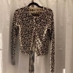 Y2K vibes cropped Cheetah print cardigan